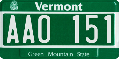 VT license plate AAO151