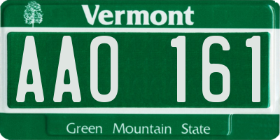 VT license plate AAO161