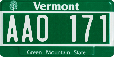 VT license plate AAO171