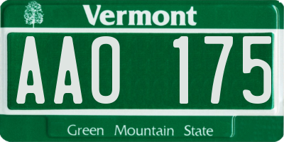 VT license plate AAO175