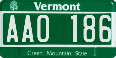 VT license plate AAO186