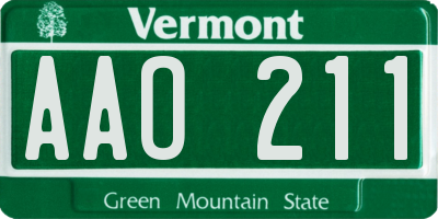 VT license plate AAO211