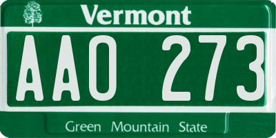 VT license plate AAO273