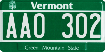 VT license plate AAO302