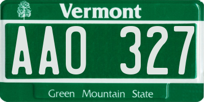 VT license plate AAO327