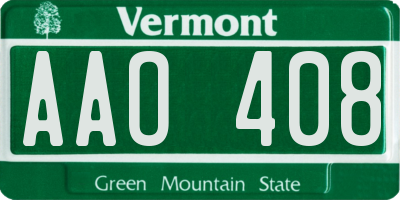VT license plate AAO408