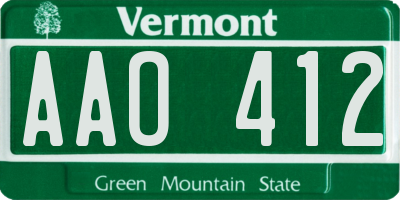 VT license plate AAO412