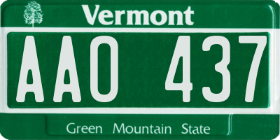 VT license plate AAO437