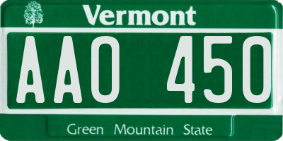 VT license plate AAO450