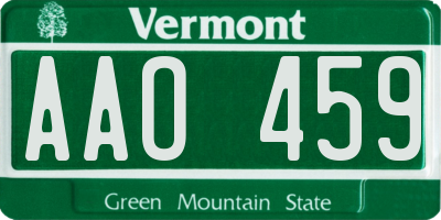 VT license plate AAO459