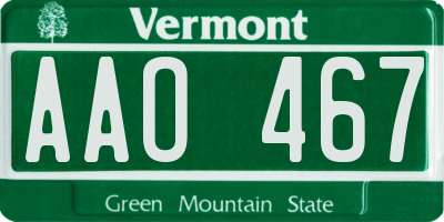 VT license plate AAO467