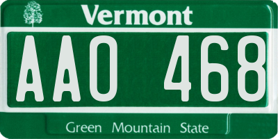 VT license plate AAO468