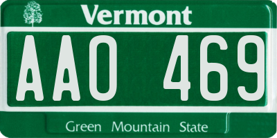 VT license plate AAO469