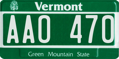 VT license plate AAO470