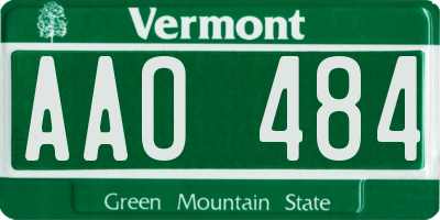 VT license plate AAO484