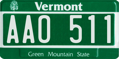 VT license plate AAO511