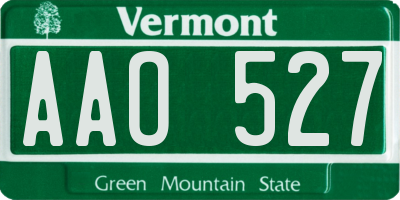 VT license plate AAO527