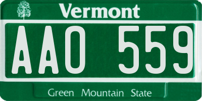VT license plate AAO559