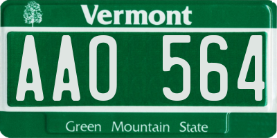 VT license plate AAO564