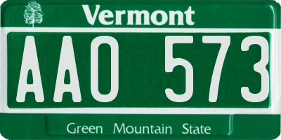 VT license plate AAO573