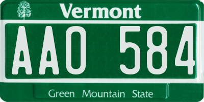 VT license plate AAO584