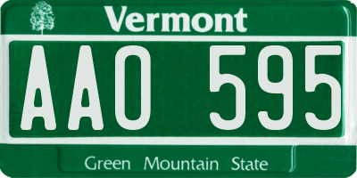 VT license plate AAO595