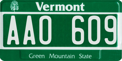 VT license plate AAO609
