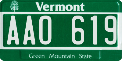 VT license plate AAO619