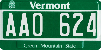 VT license plate AAO624