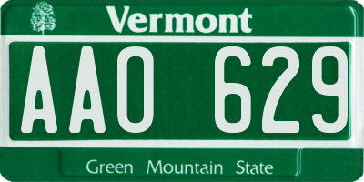 VT license plate AAO629