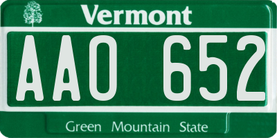 VT license plate AAO652