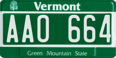 VT license plate AAO664