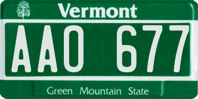 VT license plate AAO677