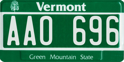 VT license plate AAO696