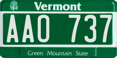 VT license plate AAO737