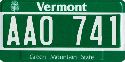 VT license plate AAO741