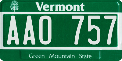 VT license plate AAO757