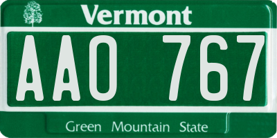 VT license plate AAO767