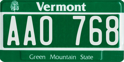 VT license plate AAO768