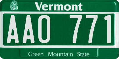 VT license plate AAO771
