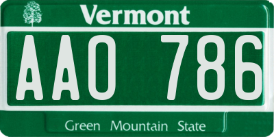 VT license plate AAO786