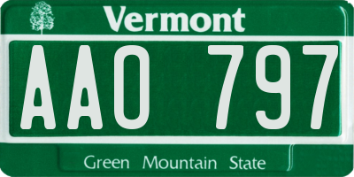 VT license plate AAO797