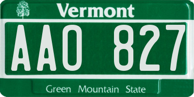VT license plate AAO827