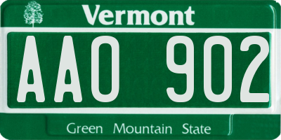 VT license plate AAO902