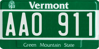 VT license plate AAO911