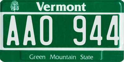 VT license plate AAO944