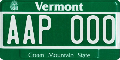 VT license plate AAP000