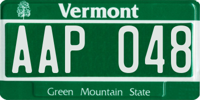 VT license plate AAP048