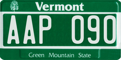 VT license plate AAP090