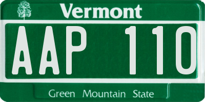 VT license plate AAP110